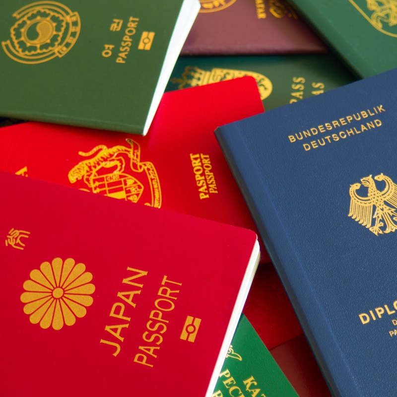 Collection of international passports
