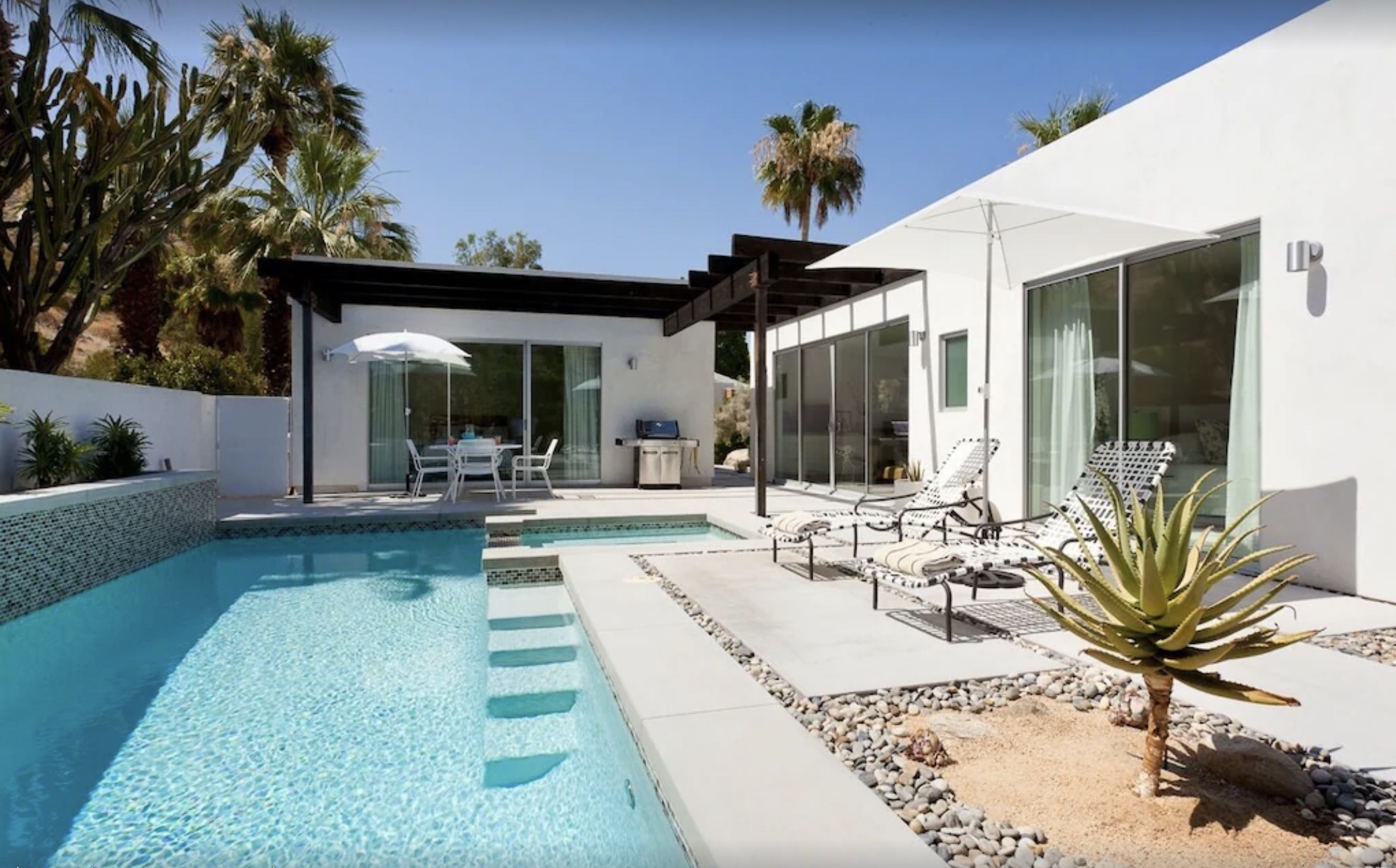 backyard pool of Palm Springs vacation rental