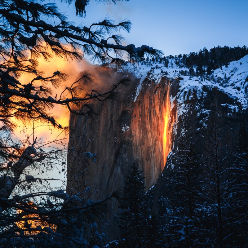 Yosemite Firefall at Sunset, Yosemite National Park, CA.