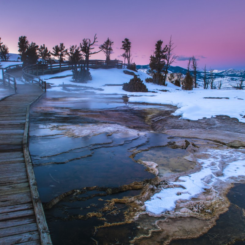 Beautiful Winter Sunset in Yellowstone
