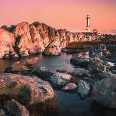 Cape Forchu Lighthouse at sunrise