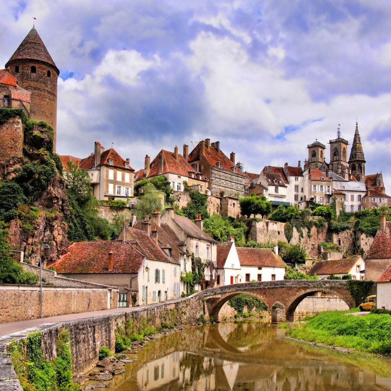 Picturesque medieval town of Semur en Auxois, Burgundy, France