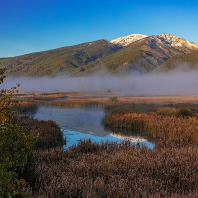 Wetlands at the Lee Metcalf National Wildlife Refuge near Stevensville, Montana, USA