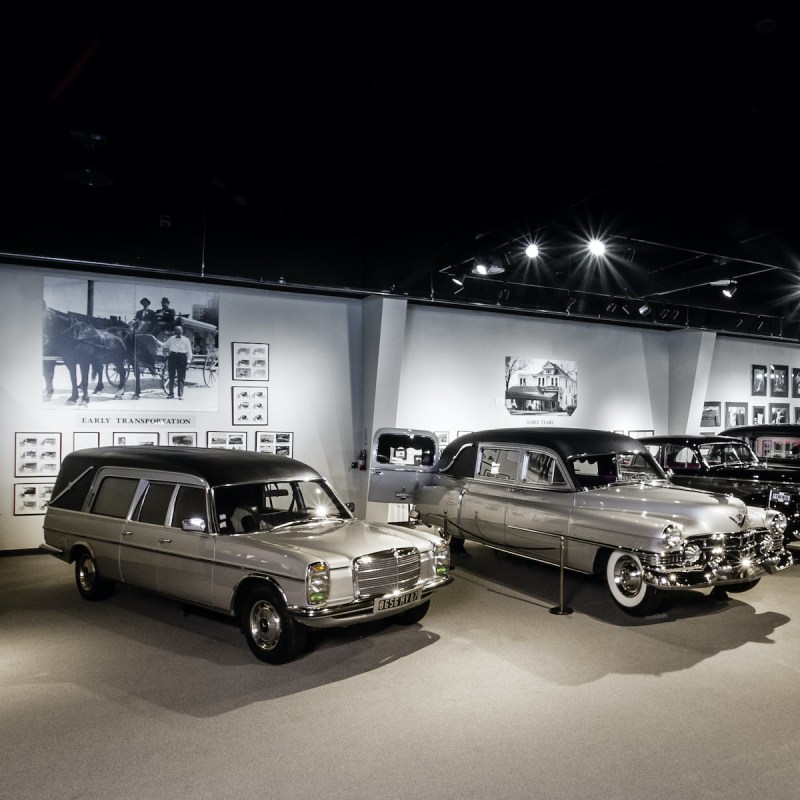 Hearses at the National Museum of Funeral History
