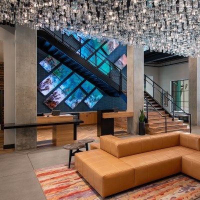The Great Wall in the lobby of the Gordon Hotel in Eugene