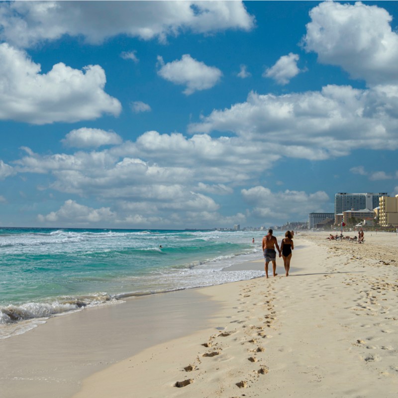 Beach in Cancun, Quintana Roo, Mexico.