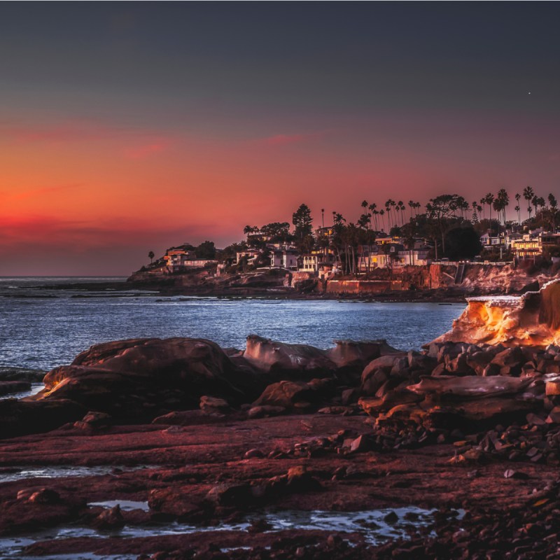 A view of the coast of La Jolla, San Diego in southern California