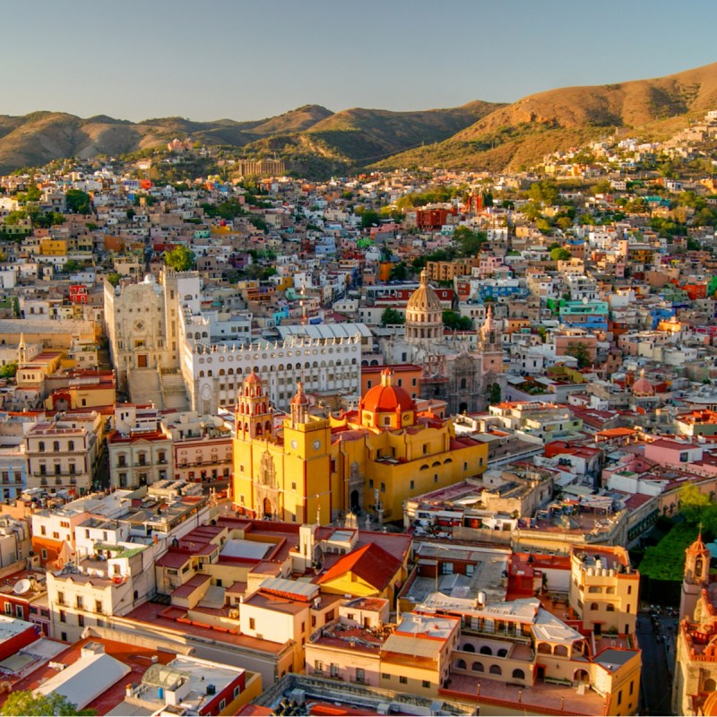 View of the city from El Pípila monument, Monumento al Pipila, Guanajuato, city in Central MexicoGuanajuato, city in Central Mexico