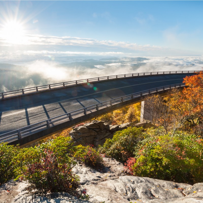 Linn Cove Viaduct in autumn.