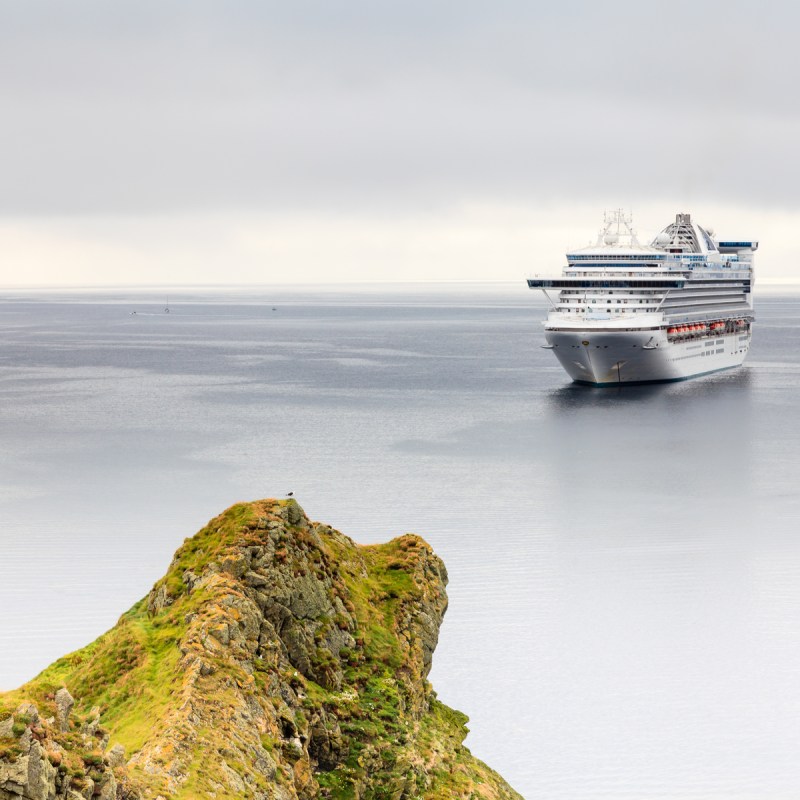 A view beyond the Knab on Lerwick in the Shetland Islands, Scotland.