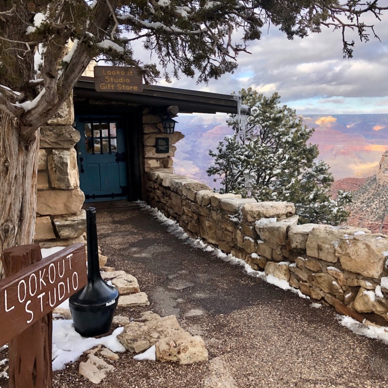 Lookout Studio overlooking the Grand Canyon.