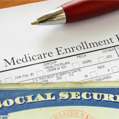 Social Security card and Medicare enrollment form