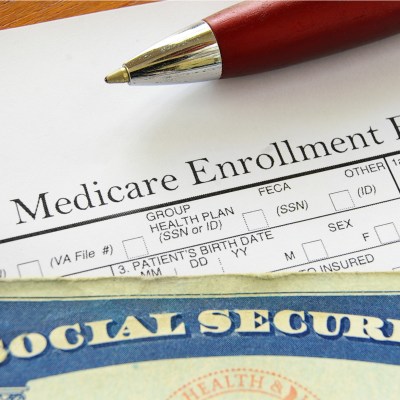 Social Security card and Medicare enrollment form