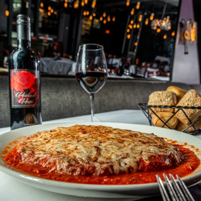 Carmine's savory chicken parmesan in Chicago.