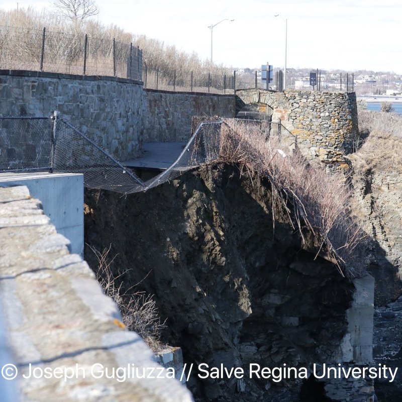 Damage to the Cliff Walk of Newport, Rhode Island