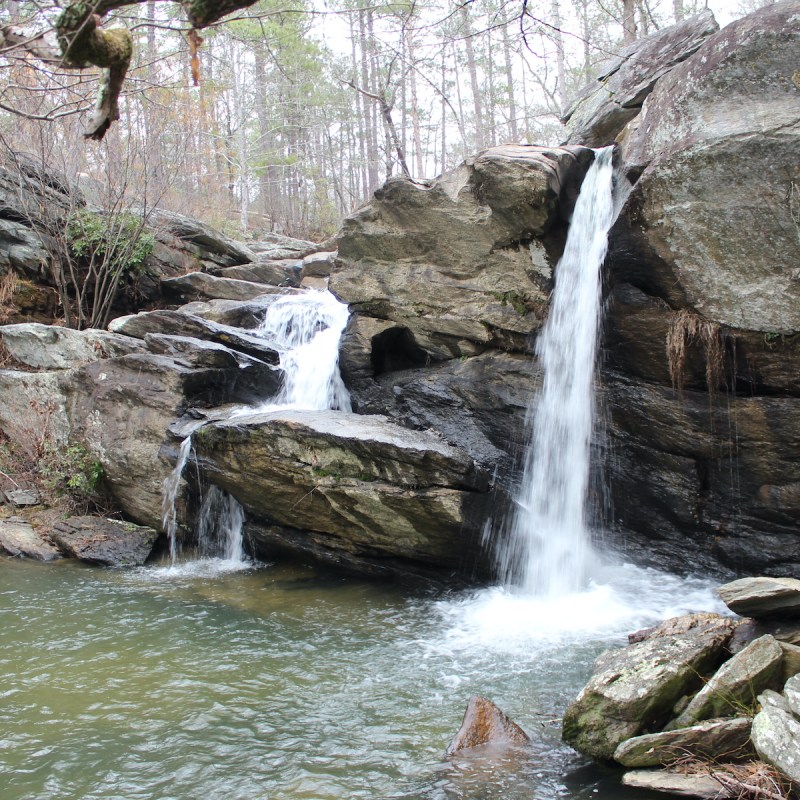 The first waterfall on the Chinnabee Silent Trail, Cheaha Falls.