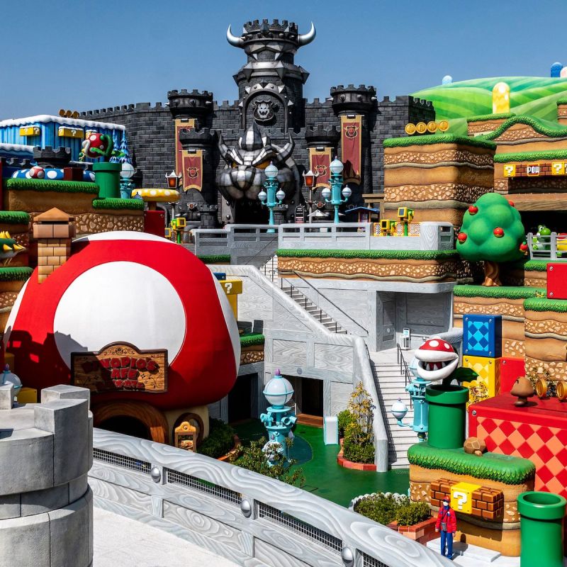 general view of the Super Nintendo World during a media preview at Universal Studios Japan in Osaka.