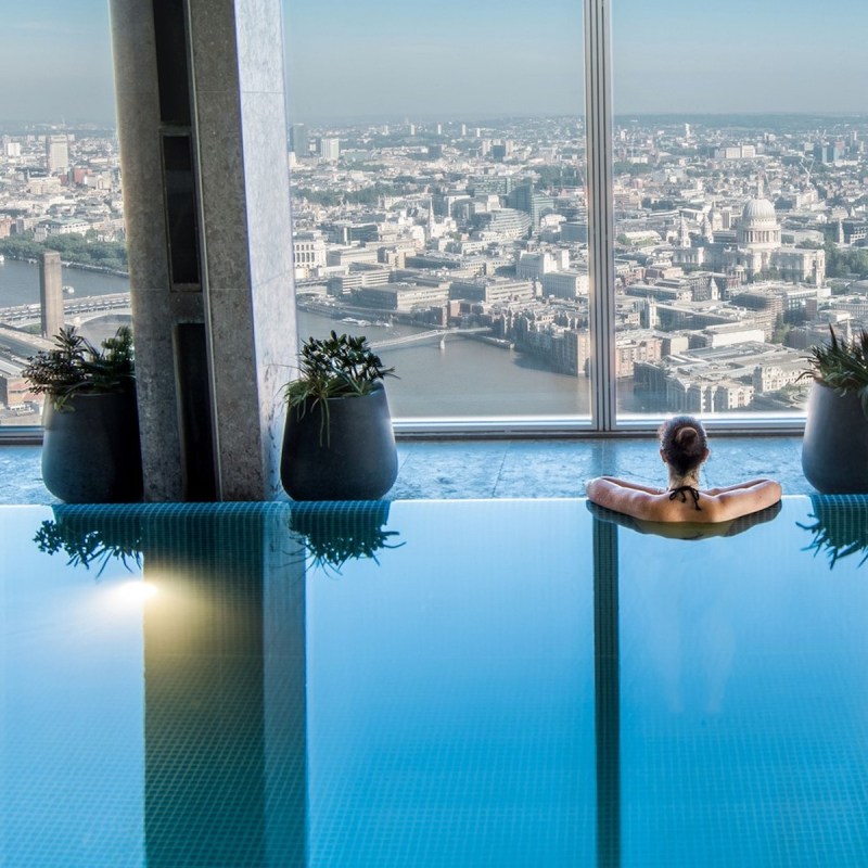 Infinity pool at the Shangri-La Spa.