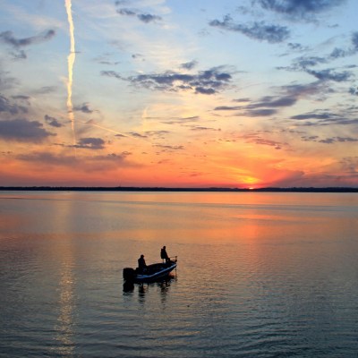 Sunset at Milford Reservoir.