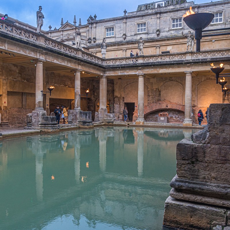 Roman baths in Bath, United Kingdom.