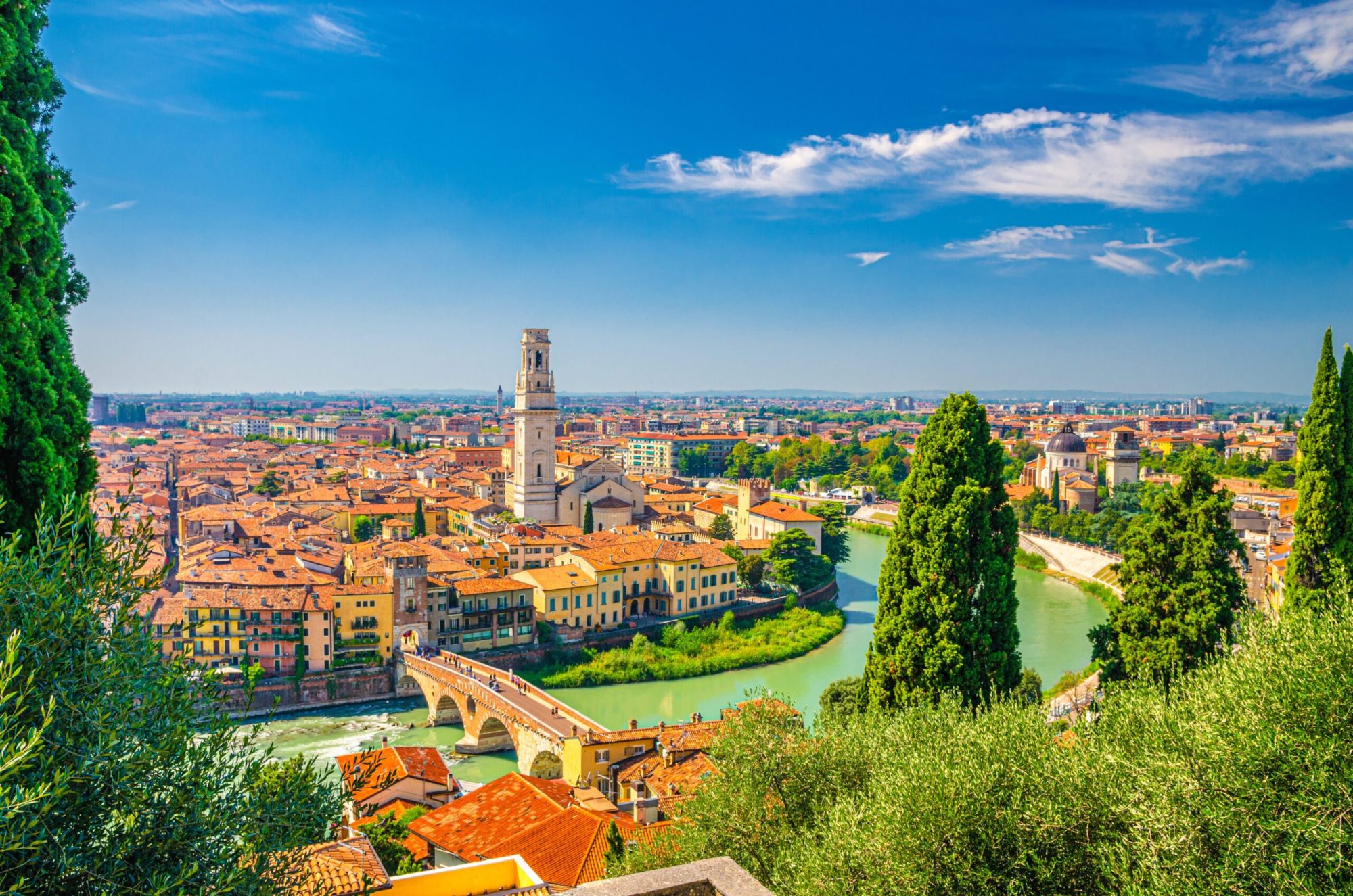 Aerial view of Verona, Italy