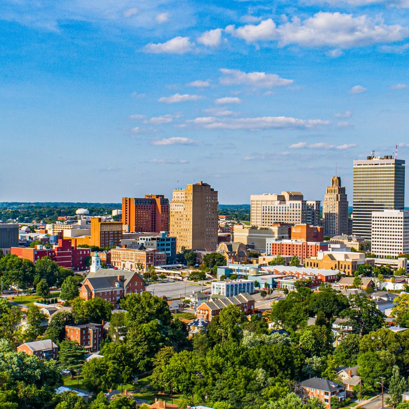 Winston-Salem, North Carolina, USA Downtown Skyline