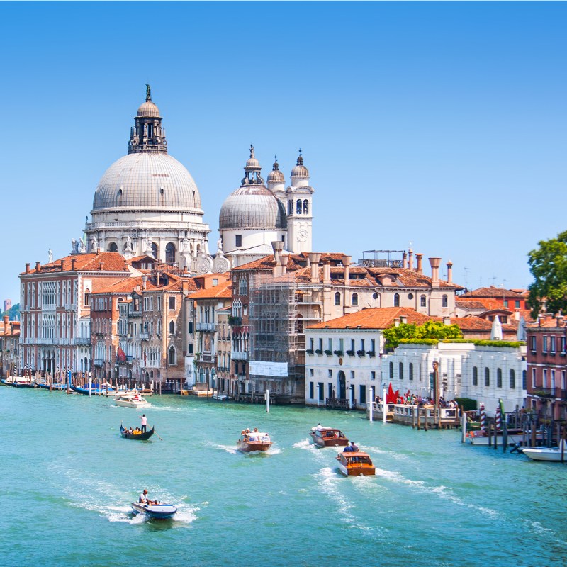 Canal Grande with Basilica di Santa Maria della Salute in Venice, Italy