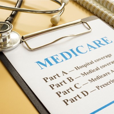 Stethoscope with medicare form with parts list.