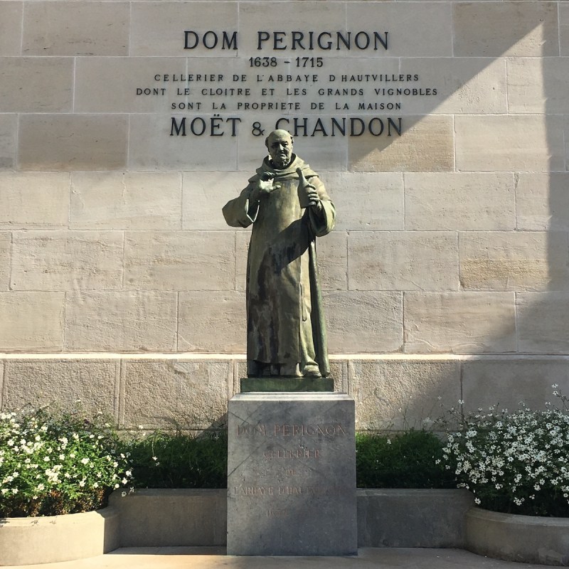 Dom Perignon outside the house of Moët.