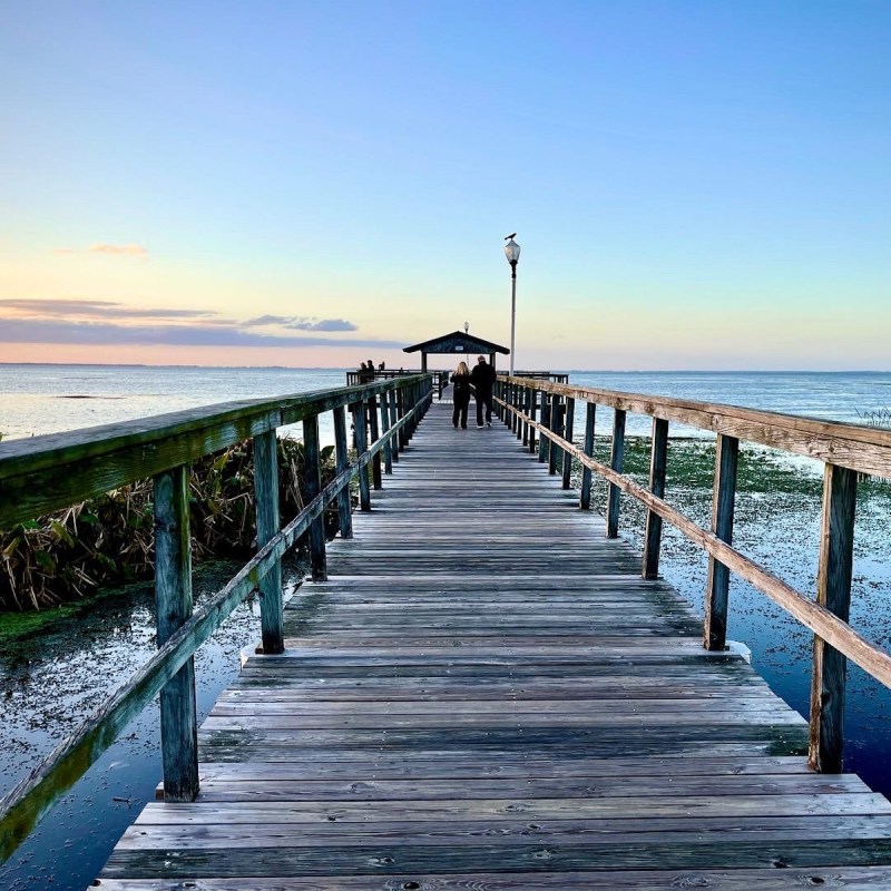 Pier At Sunset on Lake Apopka, Winter Garden, Florida.