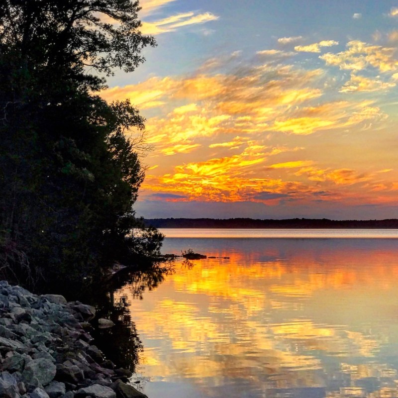 Sunset over Lake Russell in Calhoun Falls State Park.