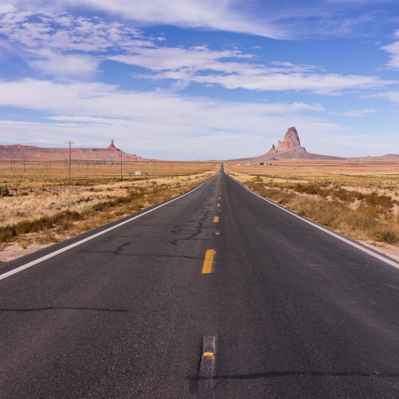 A highway running through the Arizona desert