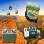 national park-themed gifts on a grand canyon background