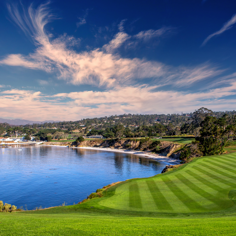A view of Pebble Beach golf course, Hole 6, Monterey, California, USA
