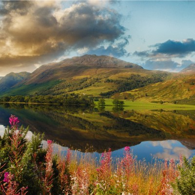 Scenic loch in the scottish highlands