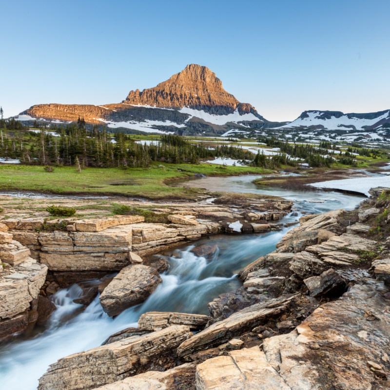 Beautiful nature at Logan Pass, Glacier National Park, MT in Summer.