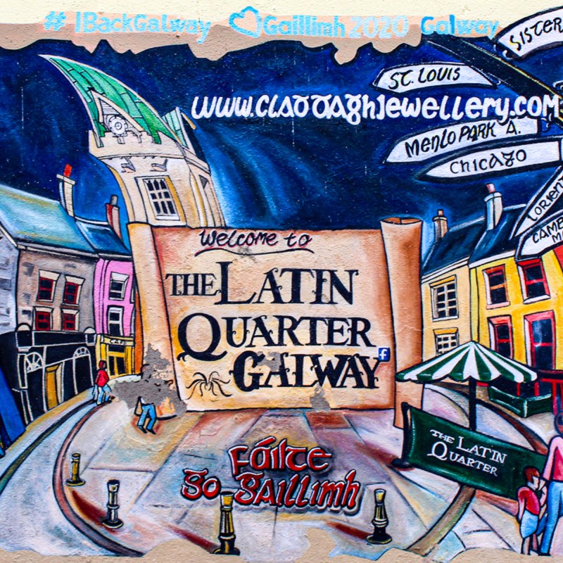 Mural of the Latin Quarter, Galway, Ireland