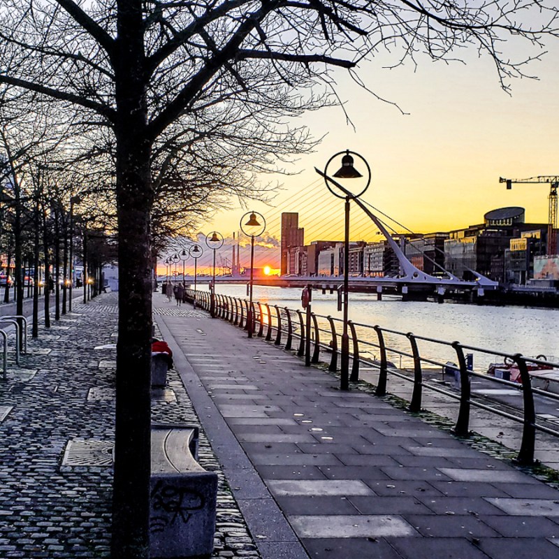 Dublin's River Liffey at dawn
