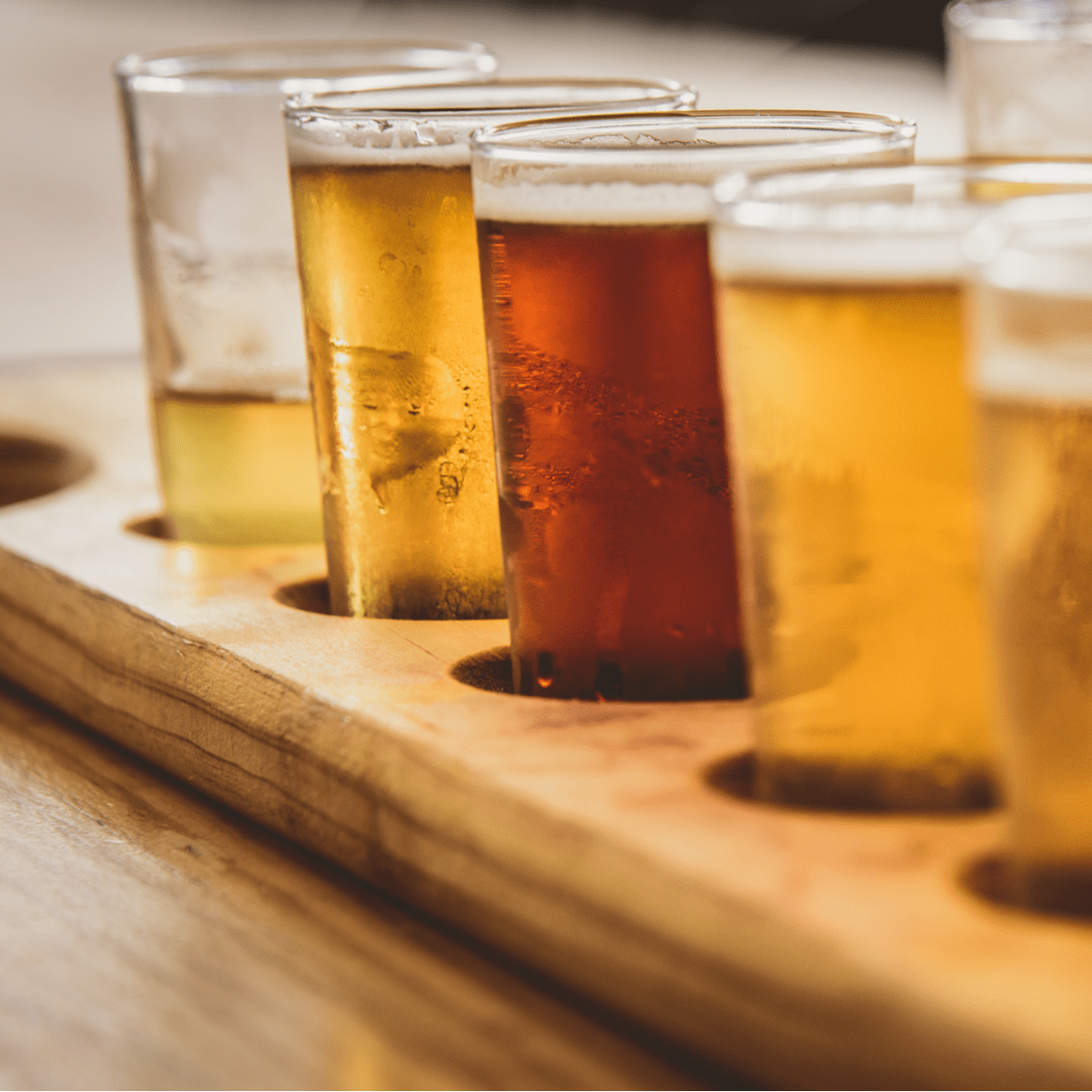 Flight of different beers