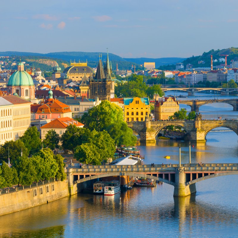 A summer sunset in Prague