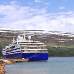 The MV Explorer docked in Reykjavik