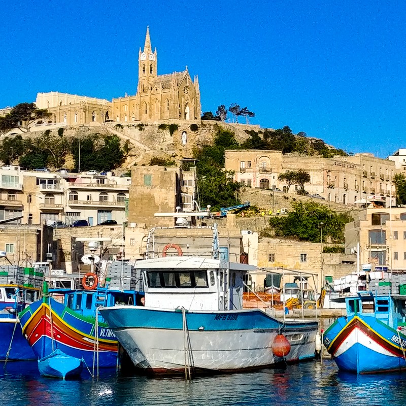 Ghajnsielem from Mgarr Harbor, Gozo - Malta