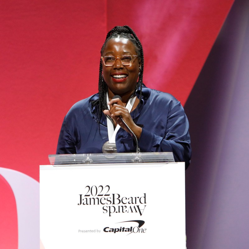 Mashama Bailey speaks onstage during the 2022 James Beard Restaurant and Chef Awards at Lyric Opera of Chicago