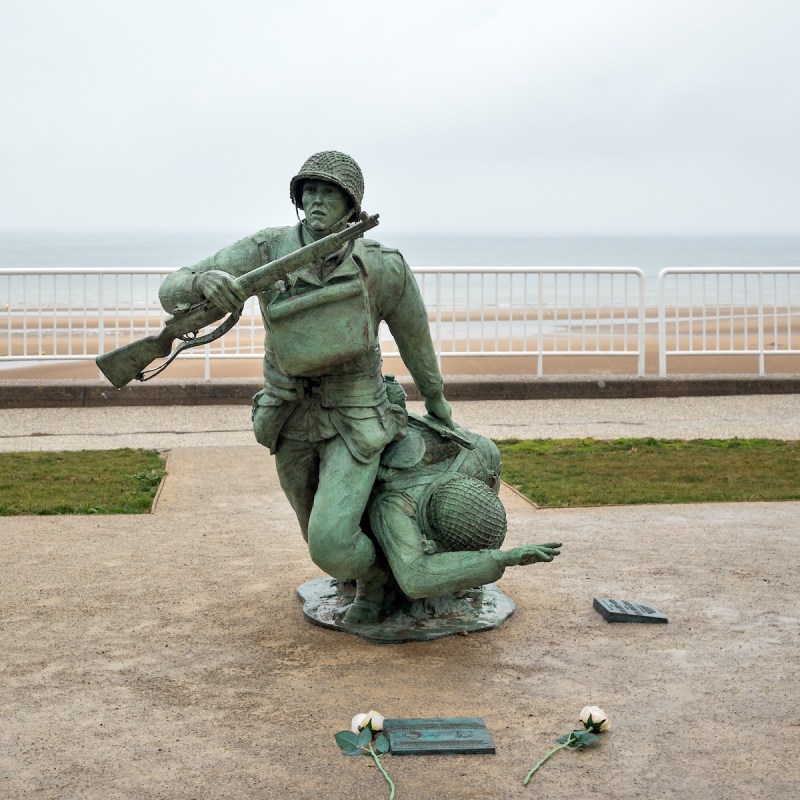 Statue at Omaha Beach in France