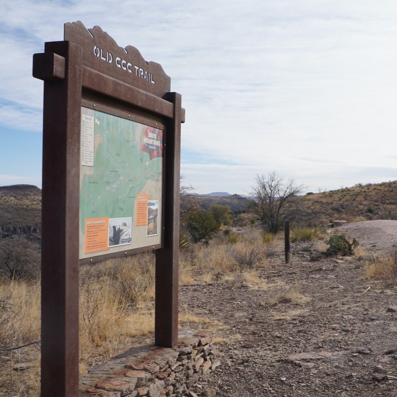 Davis Mountains State Park's Old CCC Trailhead at the Skyline Drive Overlook