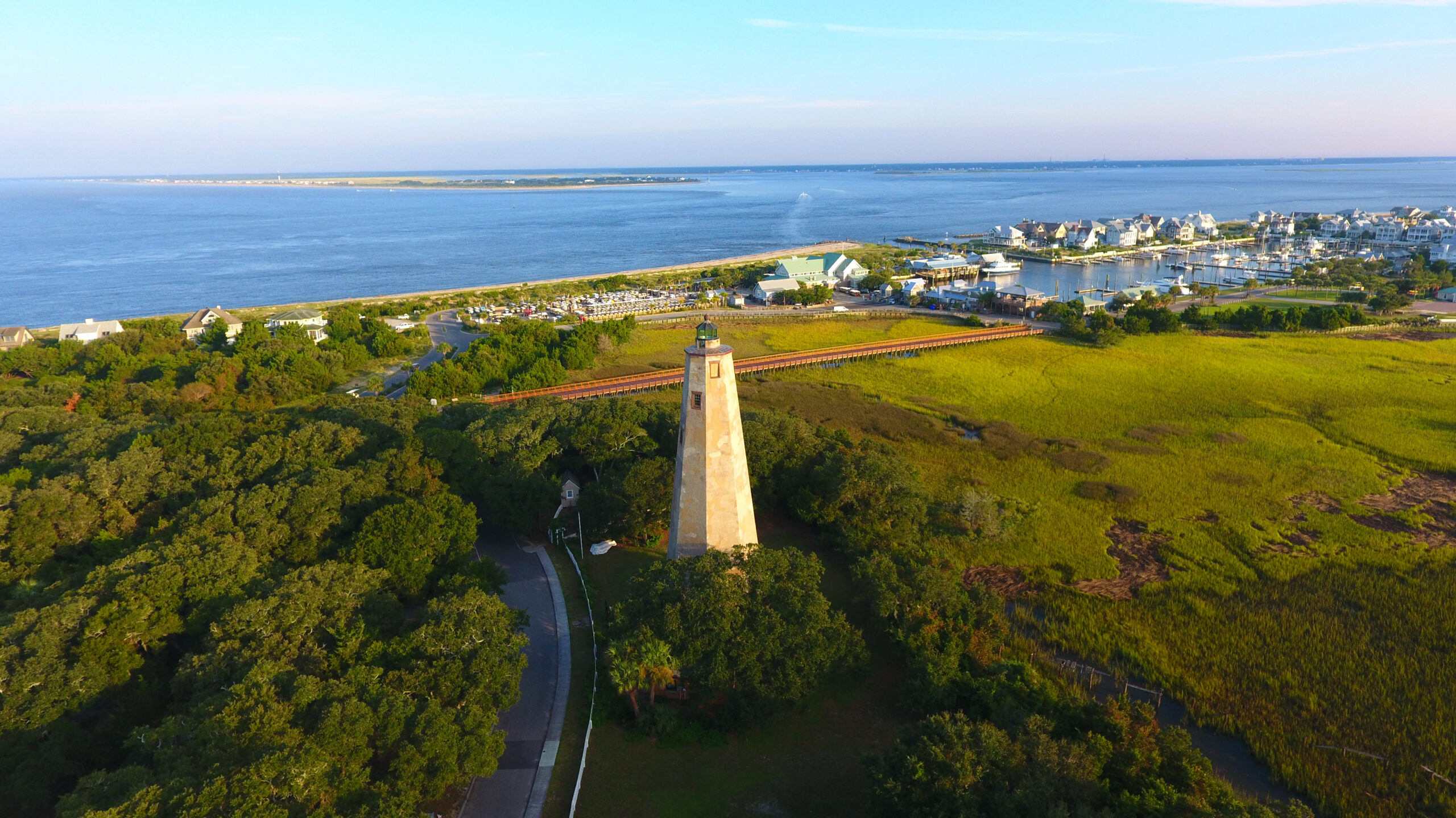 aerial view of Bald Head Island, North Carolina