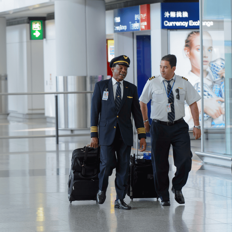 pilots in an airport