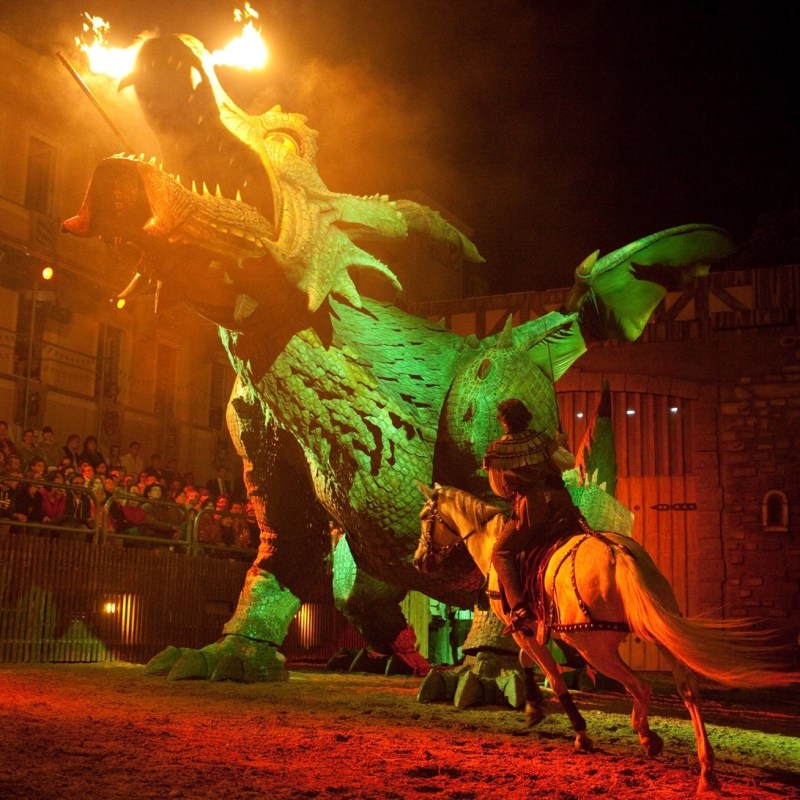 Fighting the dragon at Drachenstich in Furth im Wald, Germany.