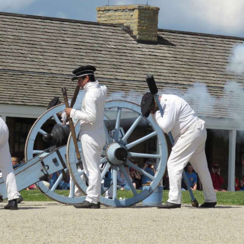 Firing canon at Fort Snelling State Park.