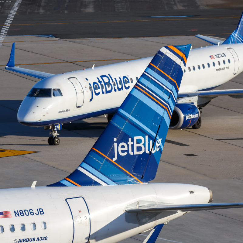 JetBlue jets at John F. Kennedy International Airport.